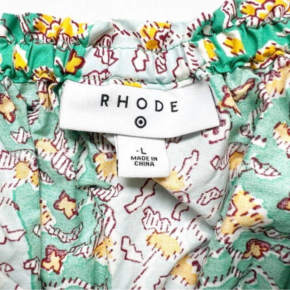 2/25 RHODE x Target Collab Green Stripe Floral Crop Top Large - Picture 3 of 5